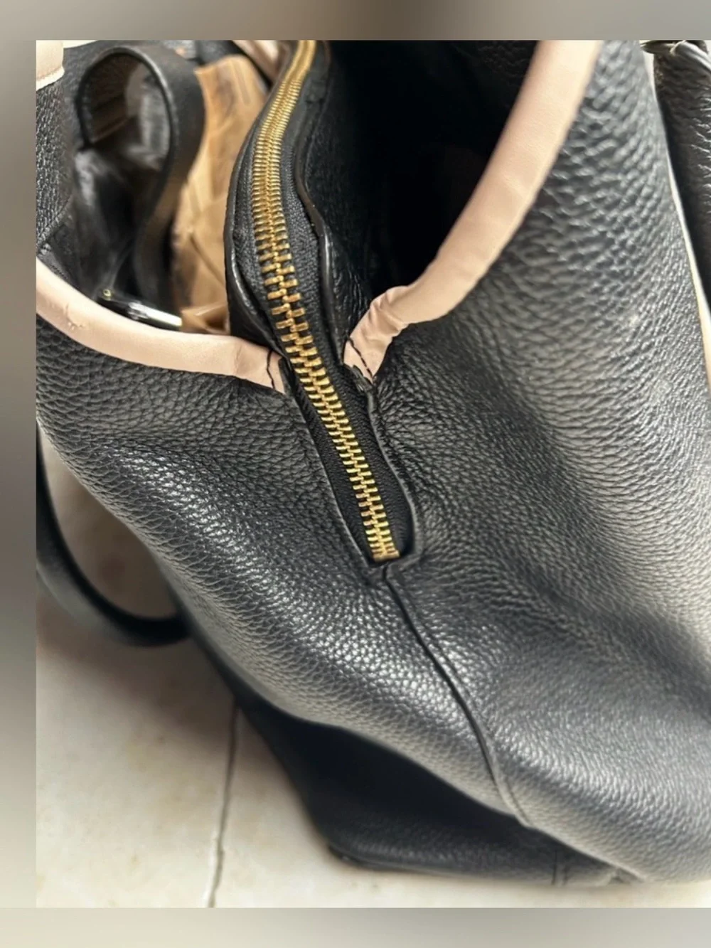 kate spade Black Tote with Cream Trim and Tassel